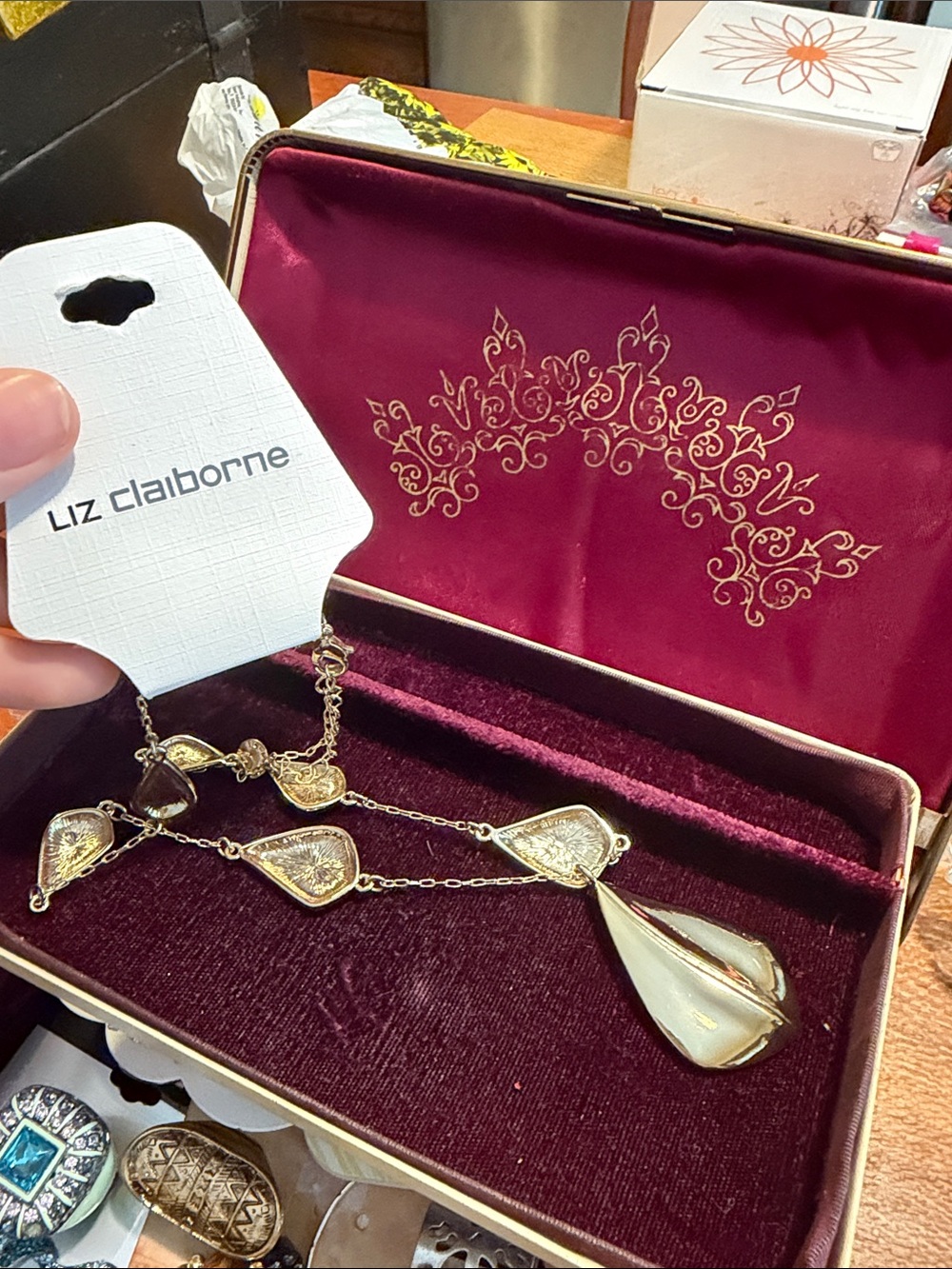 Liz Claiborne Gold-Tone Necklace with Cream Accents